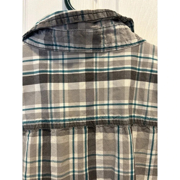 Carhartt Mens XLT Button Down Blue Plaid Cotton‎ Shirt Relaxed Fit Tall - Picture 6 of 7